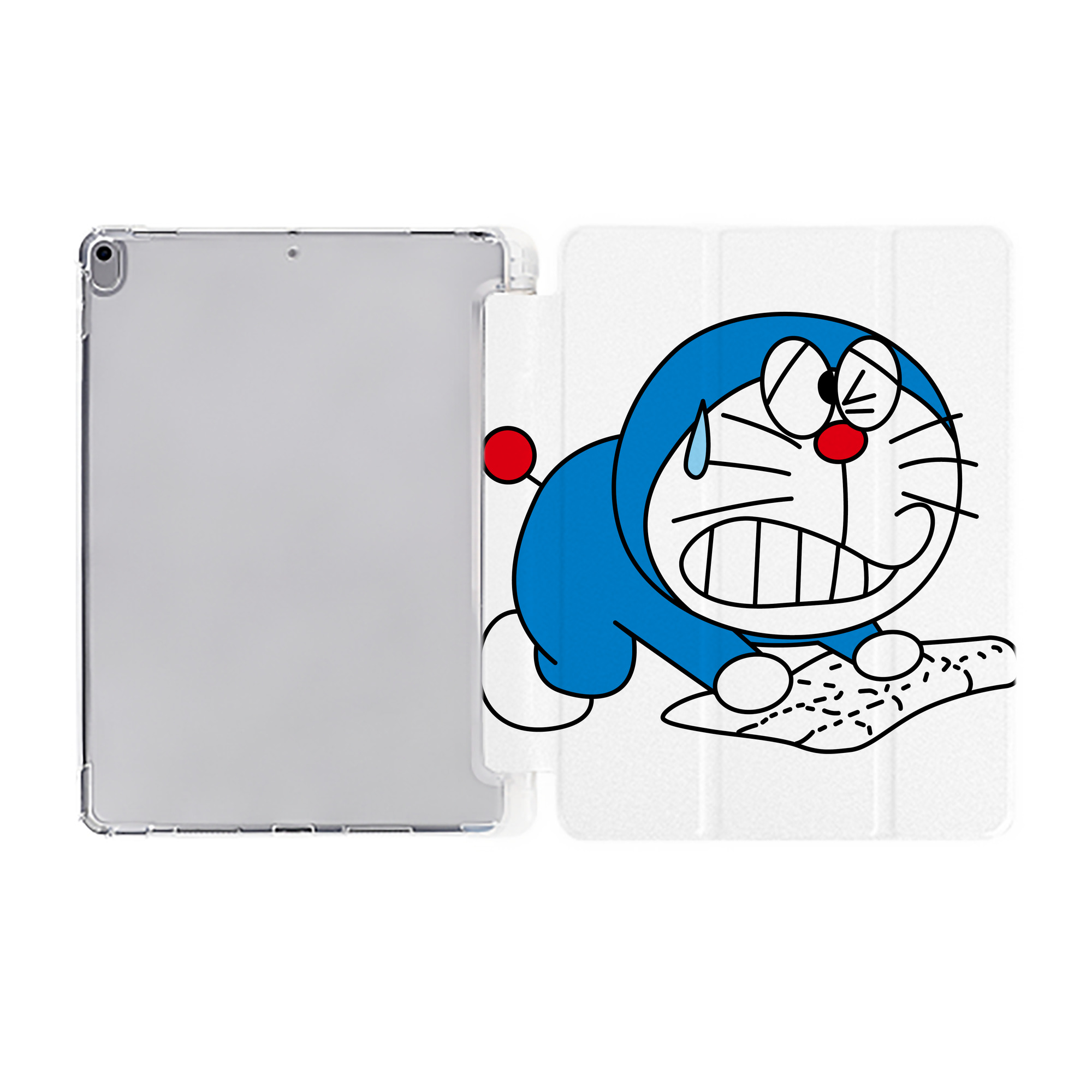 （画像用） ドラえもん Doraemon IPad ケース ペン収納付き 三つ折りスタンド PUレザー×シリコン 対応機種9.5/10.5/10.9インチ